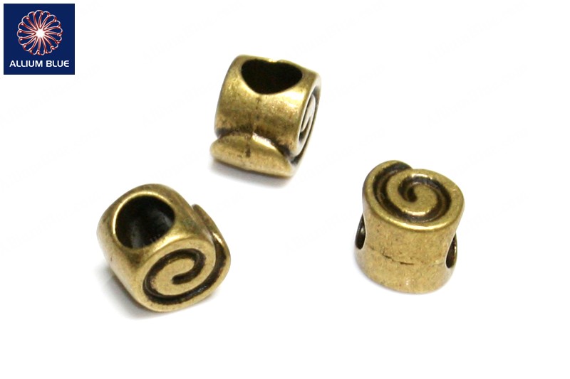 Round Symbol Bead, Plated Base Metal, Antique Brass, 9x8mm - Click Image to Close