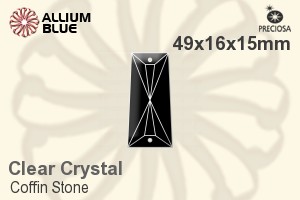 Preciosa Coffin Stone (115) 49x16x15mm - Clear Crystal