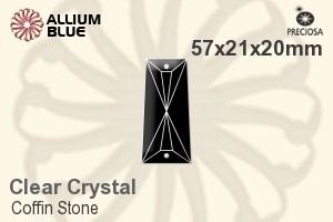 Preciosa Coffin Stone (115) 57x21x20mm - Clear Crystal