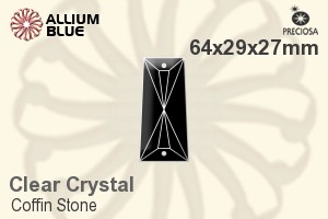 Preciosa Coffin Stone (115) 64x29x27mm - Clear Crystal