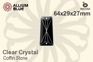 Preciosa Coffin Stone (115) 64x29x27mm - Clear Crystal - Click Image to Close