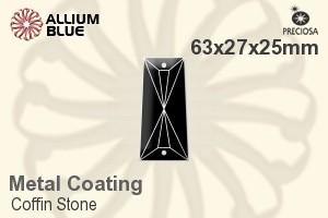 Preciosa Coffin Stone (115) 63x27x25mm - Metal Coating