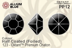 Oktant™ Premium チャトン (123) PP12 - カラー（ハーフ　コーティング） 裏面ゴールドフォイル
