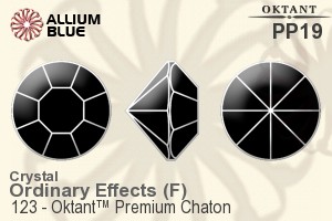 Oktant™ Premium チャトン (123) PP19 - クリスタル エフェクト 裏面ゴールドフォイル - ウインドウを閉じる