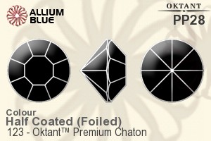 Oktant™ Premium チャトン (123) PP28 - カラー（ハーフ　コーティング） 裏面ゴールドフォイル - ウインドウを閉じる