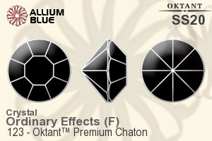 Oktant™ Premium 鑽石形尖底石 (123) SS20 - 白色（半塗層） 金色水銀底