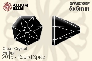 Swarovski Round Spike Flat Back No-Hotfix (2019) 5x5mm - Clear Crystal With Platinum Foiling - Click Image to Close