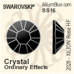 スワロフスキー XILION Rose フラットバック ホットフィックス (2028) SS16 - クリスタル（オーディナリー　エフェクト） 裏面にホイル無し