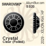 施華洛世奇 XILION Rose Rimmed 平底燙石 (2029) SS20 - Clear Crystal With Aluminum Foiling