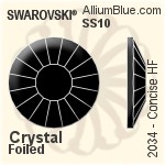 Swarovski Concise Flat Back Hotfix (2034) SS10 - Clear Crystal With Silver Foiling