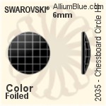 施华洛世奇 棋盘圆形 熨底平底石 (2035) 6mm - 颜色 铝质水银底
