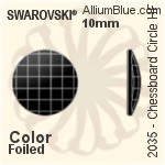 スワロフスキー Chessboard Circle ラインストーン ホットフィックス (2035) 10mm - カラー 裏面アルミニウムフォイル