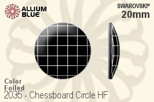 Swarovski Chessboard Circle Flat Back Hotfix (2035) 20mm - Color With Aluminum Foiling - Haga Click en la Imagen para Cerrar