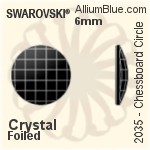 スワロフスキー Chessboard Circle ラインストーン (2035) 6mm - クリスタル 裏面プラチナフォイル