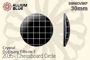 スワロフスキー Chessboard Circle フラットバック ラインストーン (2035) 30mm - クリスタル （オーディナリー　エフェクト） プラチナフォイル - ウインドウを閉じる