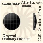 スワロフスキー Chessboard Circle フラットバック ラインストーン (2035) 30mm - クリスタル （オーディナリー　エフェクト） プラチナフォイル