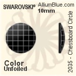 施華洛世奇 棋盤圓形 平底石 (2035) 10mm - 顏色 無水銀底