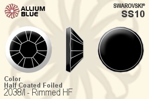 Swarovski Rimmed Flat Back Hotfix (2038/I) SS10 - Color (Half Coated) With Silver Foiling - Haga Click en la Imagen para Cerrar