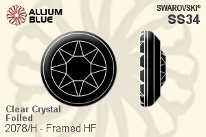 Swarovski Framed Flat Back Hotfix (2078/H) SS34 - Clear Crystal With Silver Foiling - Haga Click en la Imagen para Cerrar