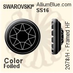 Swarovski Framed Flat Back Hotfix (2078/H) SS16 - Color With Silver Foiling