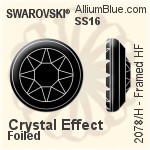 スワロフスキー Framed ラインストーン ホットフィックス (2078/H) SS16 - クリスタル エフェクト 裏面シルバーフォイル