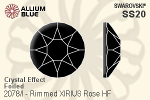 Swarovski Rimmed XIRIUS Rose Flat Back Hotfix (2078/I) SS20 - Crystal Effect With Silver Foiling