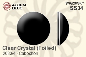 施華洛世奇 Cabochon 平底石 (2080/4) SS34 - Clear Crystal With Platinum Foiling