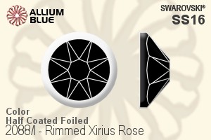 Swarovski Rimmed XIRIUS Rose Flat Back No-Hotfix (2088/I) SS16 - Color (Half Coated) With Platinum Foiling - Click Image to Close