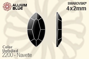 Swarovski Navette Flat Back No-Hotfix (2200) 4x2mm - Color Unfoiled