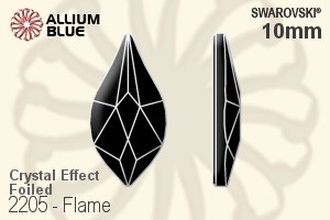 Swarovski Flame Flat Back No-Hotfix (2205) 10mm - Crystal Effect With Platinum Foiling - Click Image to Close