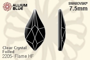 スワロフスキー Flame ラインストーン ホットフィックス (2205) 7.5mm - クリスタル 裏面アルミニウムフォイル - ウインドウを閉じる