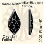 施華洛世奇 Flame 熨底平底石 (2205) 10mm - 透明白色 鋁質水銀底