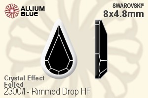 Swarovski Rimmed Drop Flat Back Hotfix (2300/I) 8x4.8mm - Crystal Effect With Aluminum Foiling - Haga Click en la Imagen para Cerrar