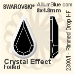 施华洛世奇 Rimmed Drop 熨底平底石 (2300/I) 8x4.8mm - 白色（半涂层） 铝质水银底