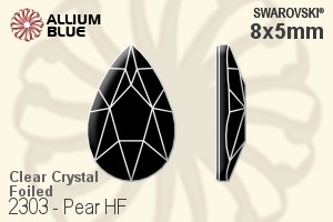 施华洛世奇 Pear 熨底平底石 (2303) 8x5mm - 透明白色 铝质水银底 - 关闭视窗 >> 可点击图片