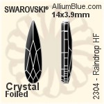 施华洛世奇 Raindrop 熨底平底石 (2304) 14x3.9mm - 透明白色 铝质水银底