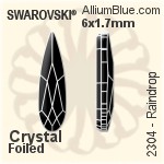 Swarovski Raindrop Flat Back No-Hotfix (2304) 6x1.7mm - Clear Crystal With Platinum Foiling