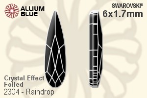 Swarovski Raindrop Flat Back No-Hotfix (2304) 6x1.7mm - Crystal Effect With Platinum Foiling - Haga Click en la Imagen para Cerrar