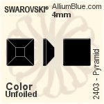 Swarovski Pyramid Flat Back No-Hotfix (2403) 4mm - Color Unfoiled