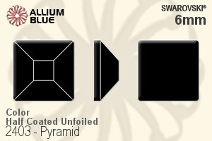 スワロフスキー Pyramid ラインストーン (2403) 6mm - カラー（ハーフ　コーティング） 裏面にホイル無し - ウインドウを閉じる