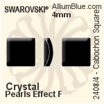 施华洛世奇 圆拱形 正方形 平底石 (2408/4) 4mm - 水晶珍珠 白金水银底