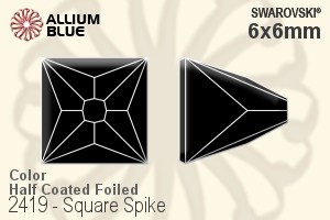Swarovski Square Spike Flat Back No-Hotfix (2419) 6x6mm - Color (Half Coated) With Platinum Foiling - Haga Click en la Imagen para Cerrar