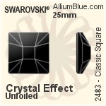 施華洛世奇 經典正方形 平底石 (2483) 25mm - 白色（半塗層） 無水銀底