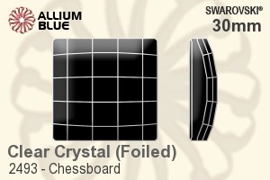 Swarovski Chessboard Flat Back No-Hotfix (2493) 30mm - Clear Crystal With Platinum Foiling
