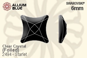 Swarovski Starlet Flat Back No-Hotfix (2494) 6mm - Clear Crystal With Platinum Foiling