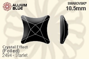 施华洛世奇 Starlet 熨底平底石 (2494) 10.5mm - 白色（半涂层） 铝质水银底