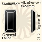 施華洛世奇 長方 熨底平底石 (2510) 5x2.5mm - 透明白色 鋁質水銀底