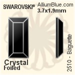 施華洛世奇 正方形 Spike 平底石 (2419) 6x6mm - 白色（半塗層） 白金水銀底