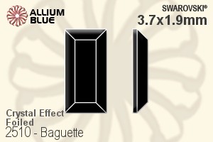 Swarovski Baguette Flat Back No-Hotfix (2510) 3.7x1.9mm - Crystal Effect With Platinum Foiling - Click Image to Close