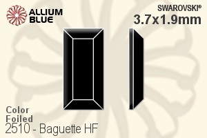 Swarovski Baguette Flat Back Hotfix (2510) 3.7x1.9mm - Color With Aluminum Foiling